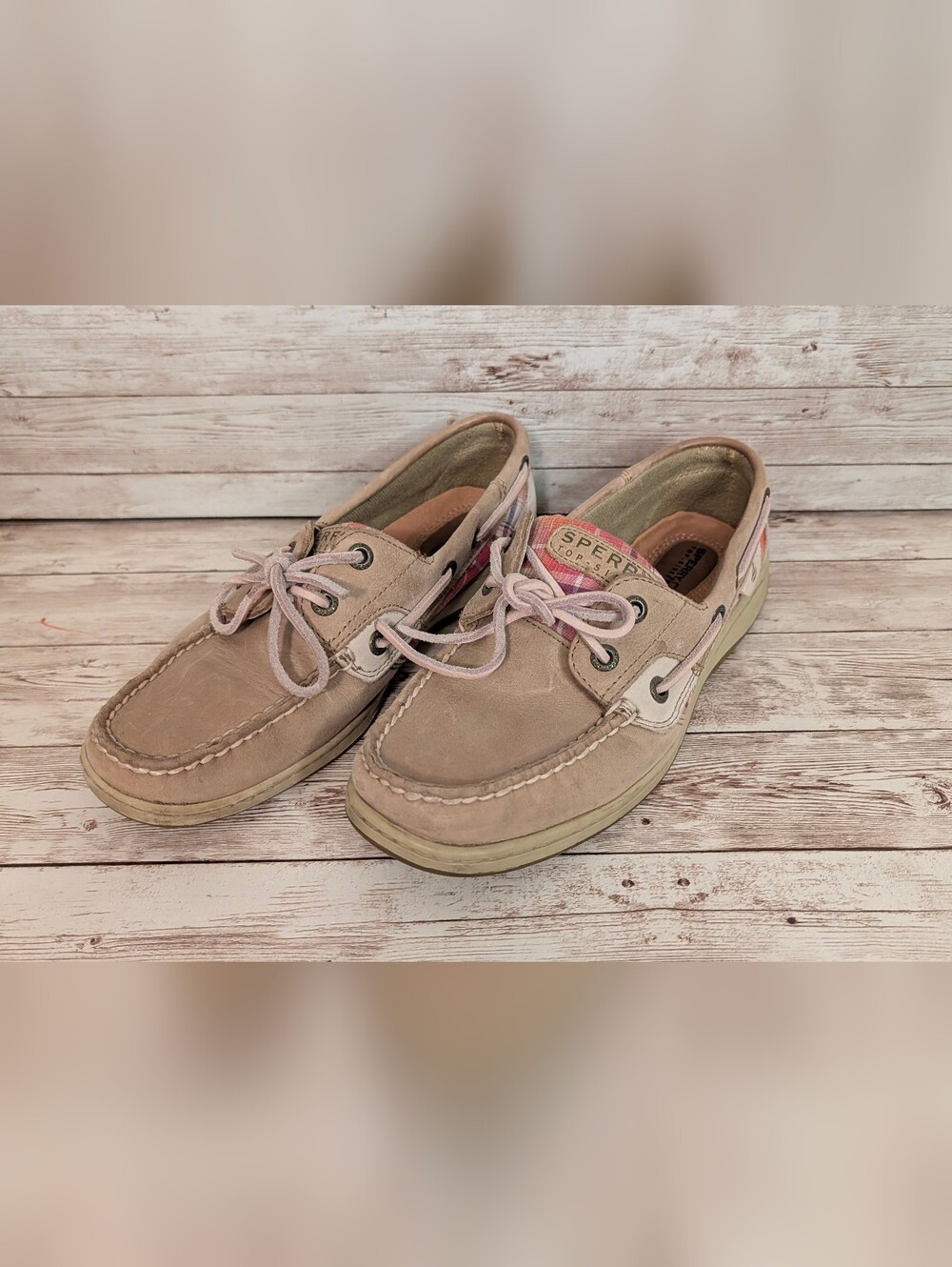 Sperry Top-Sider Pink Plaid Boat Shoes